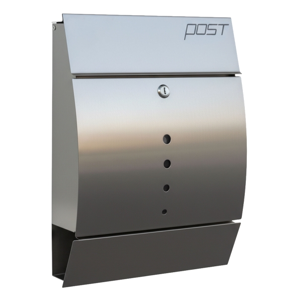 Edelstahl Wandbriefkasten inkl. Zeitungsfach – Wetterfest & Modernes Design